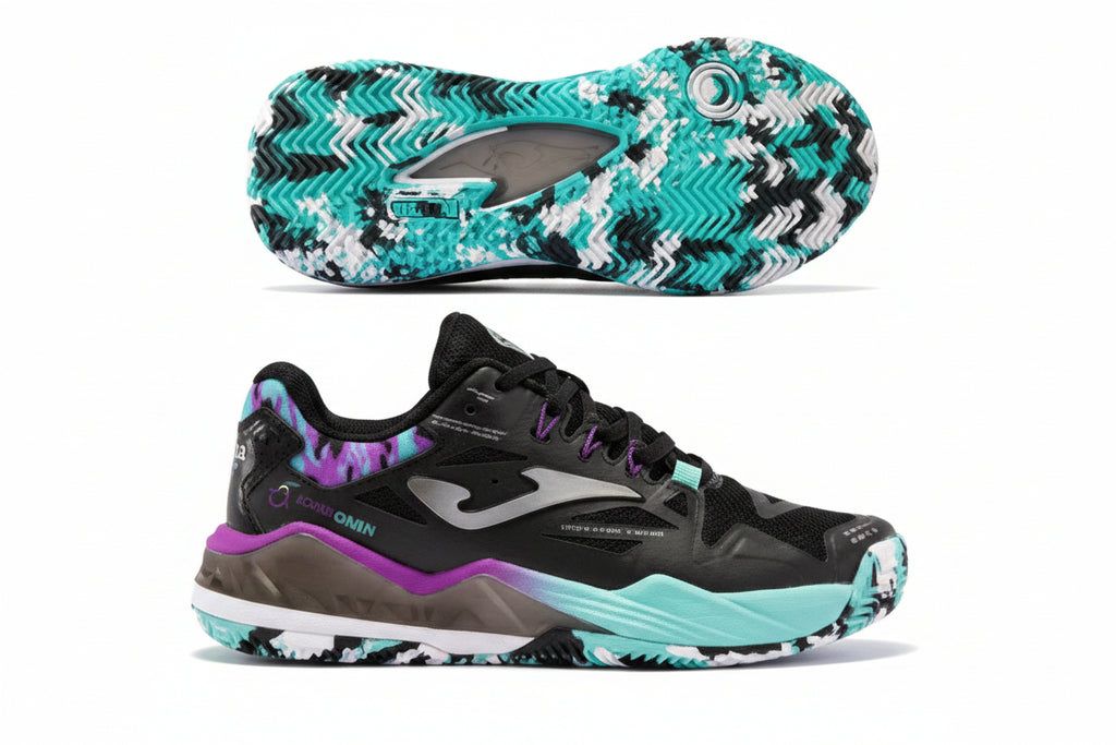 Joma  Zapatilla Joma Spin Lady 2401 Negra, Turquesa y Rosa